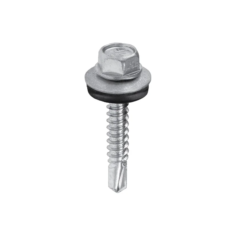 Hexagon washer head drilling screws with tapping screw thread